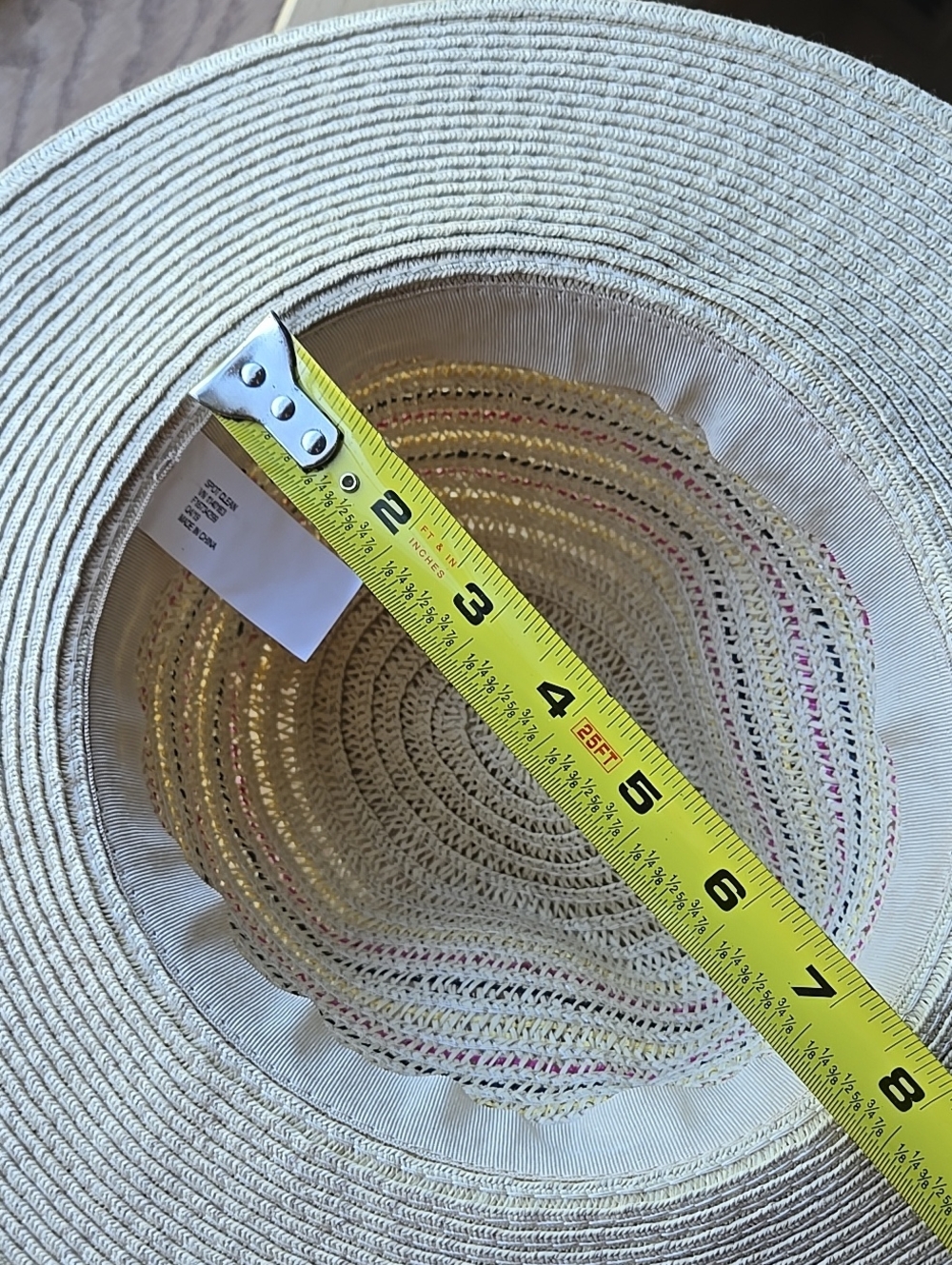 Fedora Braided Sun Hat Pink Yellow Braided Band Cream Tan Festival Vacation - Picture 6 of 16